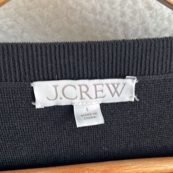 J Crew Cardigan Sweater in Tencel Lyocell Womens Large Black - Picture 3 of 8
